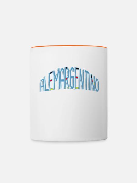 Argentinien-Deutsche deutsch-argentinisch Geschenk - Tasse zweifarbig - Weiß/Orange