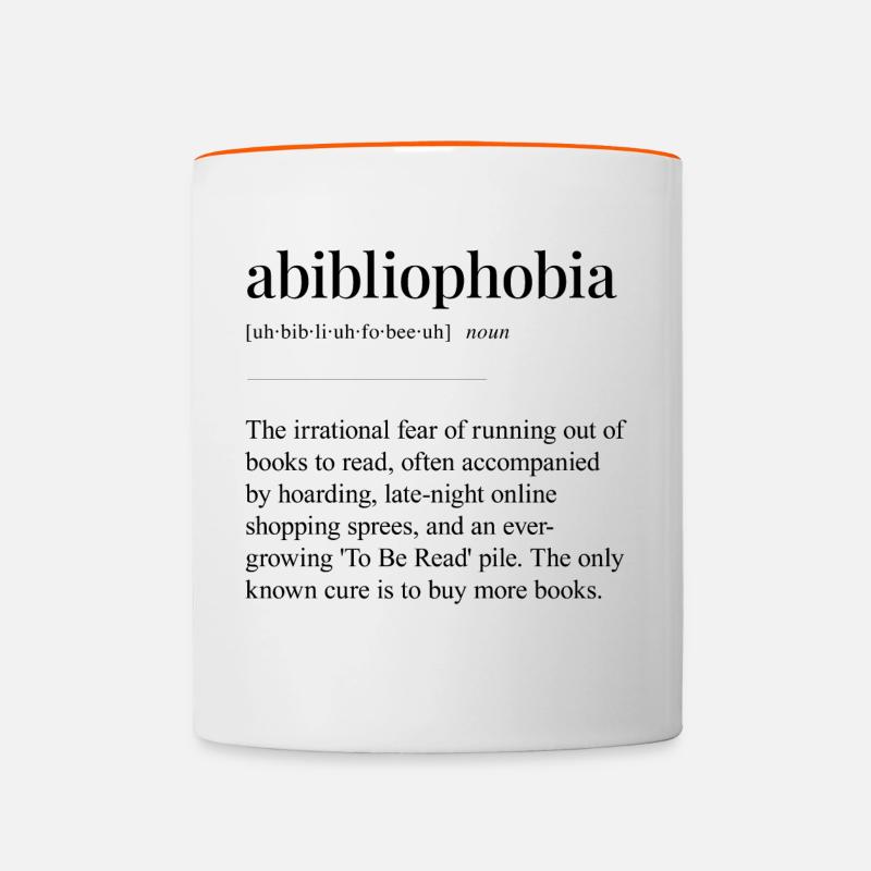 abibliophobia - Contrasting Mug - white/orange