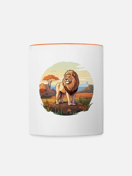 König der Savanne - Tasse zweifarbig - Weiß/Orange