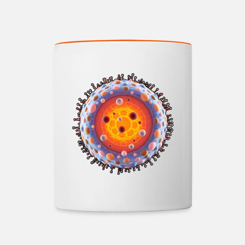 Fusion nucléaire 003 - Mug contrasté - blanc/orange