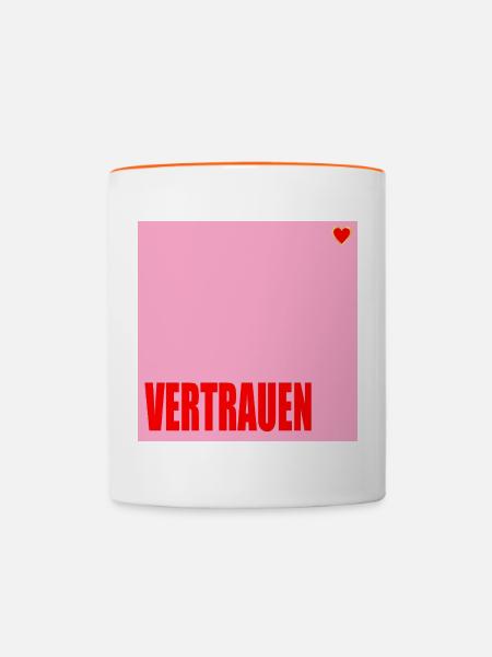 VERTRAUEN HERZ - Tasse zweifarbig - Weiß/Orange