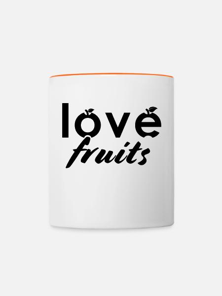 love fruits - Tasse zweifarbig - Weiß/Orange