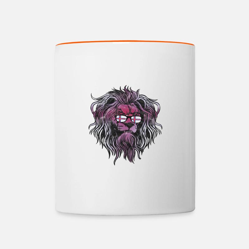 Färöer Inseln - Tasse zweifarbig - Weiß/Orange
