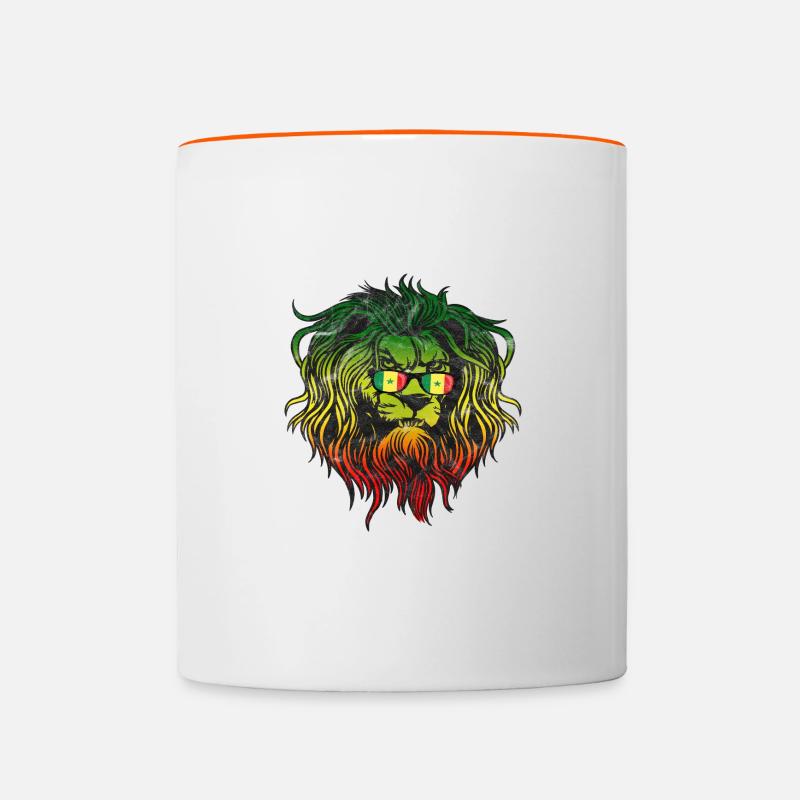 Sénégal - Mug contrasté - blanc/orange
