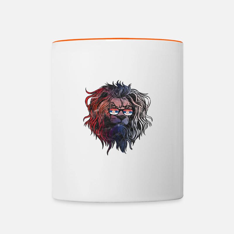 Serbie - Mug contrasté - blanc/orange
