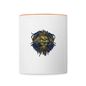 Suède - Mug contrasté - blanc/orange - Devant
