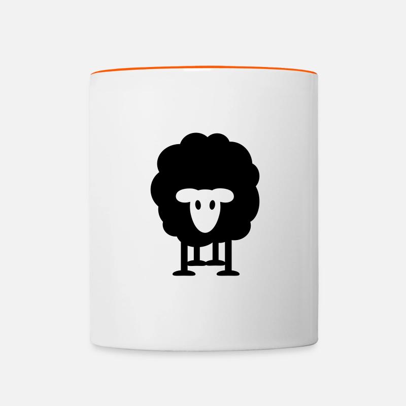 dickes Schaf schwarzes Schaf Herde Schäfer knuffig - Tasse zweifarbig - Weiß/Orange
