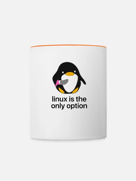 Linux ist die einzige Option - Tasse zweifarbig - Weiß/Orange