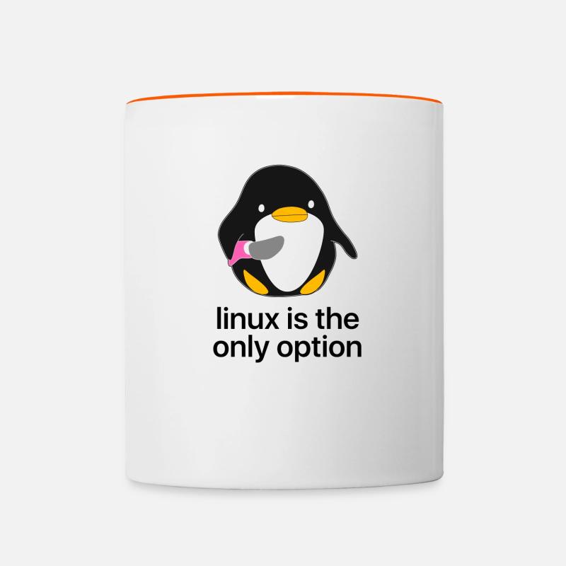 Linux ist die einzige Option - Tasse zweifarbig - Weiß/Orange