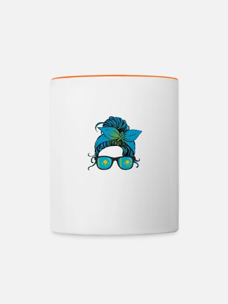 Kasachstan - Tasse zweifarbig - Weiß/Orange