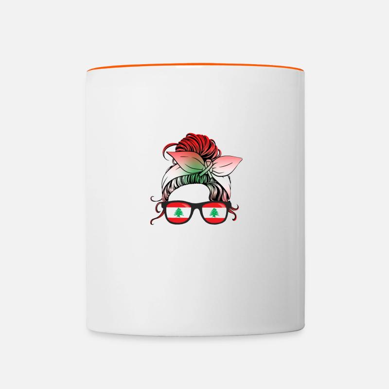 Libanon - Tasse zweifarbig - Weiß/Orange