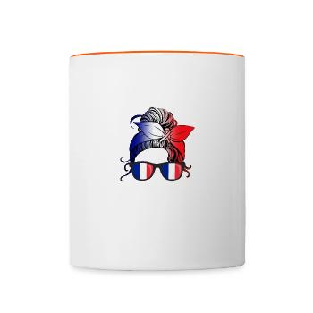 France - Mug contrasté - blanc/orange - Devant
