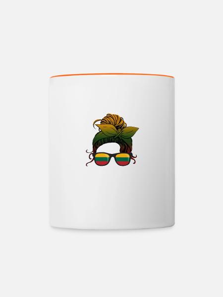 Litauen - Tasse zweifarbig - Weiß/Orange