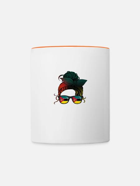 Mosambik - Tasse zweifarbig - Weiß/Orange