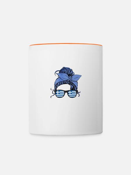 Griechenland - Tasse zweifarbig - Weiß/Orange