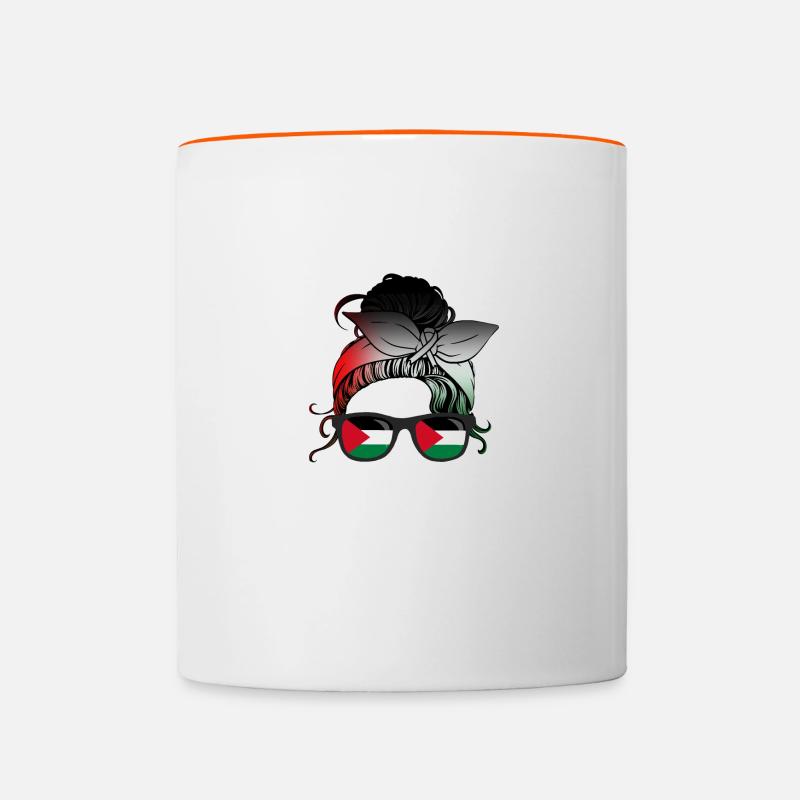 Palestine - Mug contrasté - blanc/orange