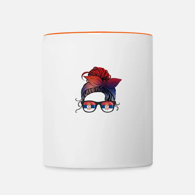 Serbie - Mug contrasté - blanc/orange