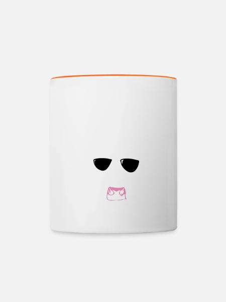 Bin da kann losgehen Witzige Kuh mit Sonnenbrille - Tasse zweifarbig - Weiß/Orange