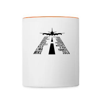 Alphabet phonétique Pilote Avion - Pilote d’aviation - Mug contrasté - blanc/orange - Devant