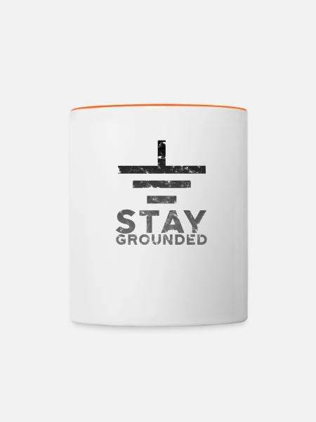 Grounded Electrical Engineering Symbol Ingenieure - Tasse zweifarbig - Weiß/Orange