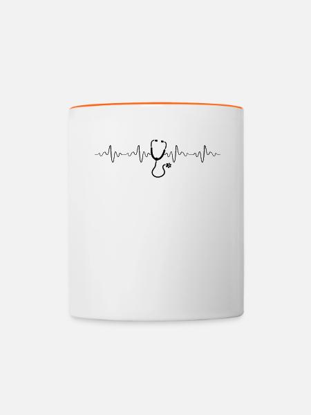 Tierarzt - Tasse zweifarbig - Weiß/Orange
