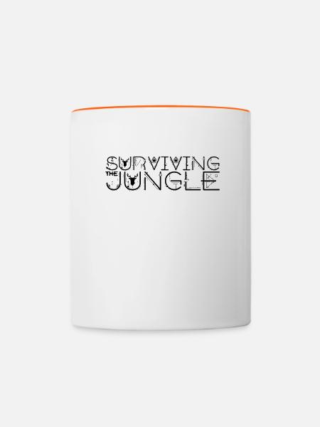 Überleben im Dschungel - Dschungel - Tasse zweifarbig - Weiß/Orange