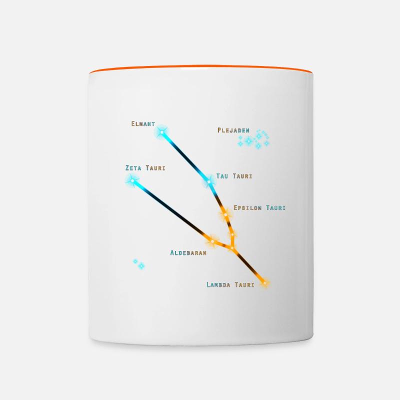 Stier - Tasse zweifarbig - Weiß/Orange
