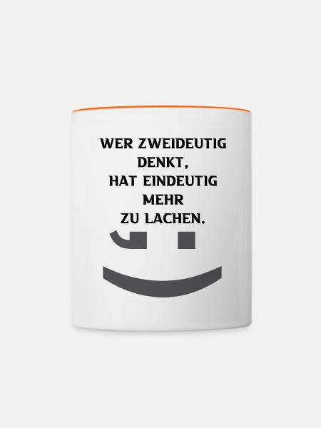 Zweideutig, eindeutig - Tasse zweifarbig - Weiß/Orange