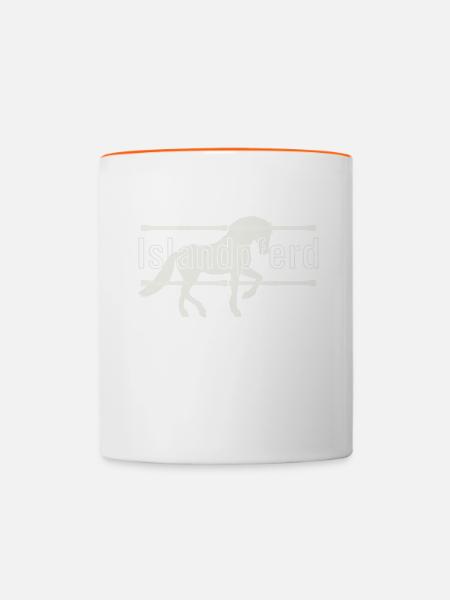 Isis - Pony - Tölt - Islandpferd - Tasse zweifarbig - Weiß/Orange