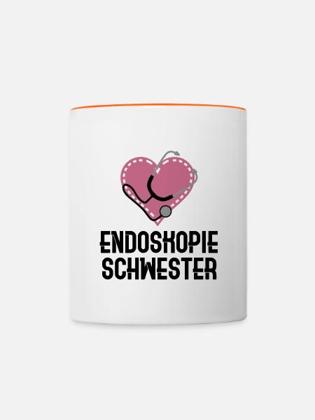 Krankenschwester Endoskopie - Tasse zweifarbig - Weiß/Orange