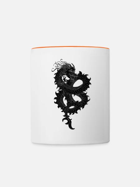 Black Dragon - Tasse zweifarbig - Weiß/Orange