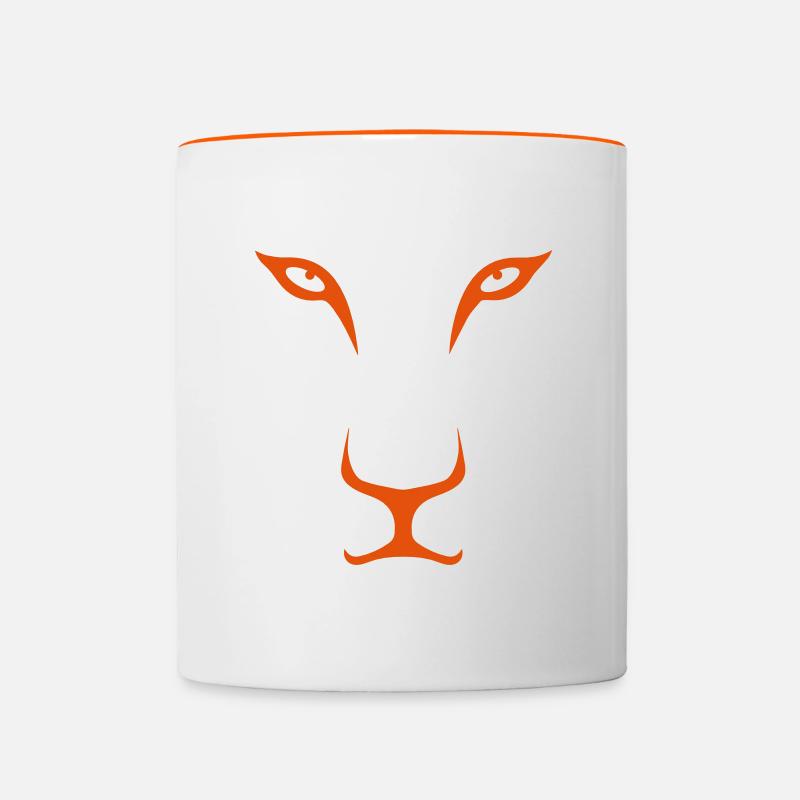 Lionnes orange (orange) - Mug contrasté - blanc/orange