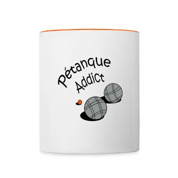 Petanque addict vecto - Contrasting Mug - white/orange - Front