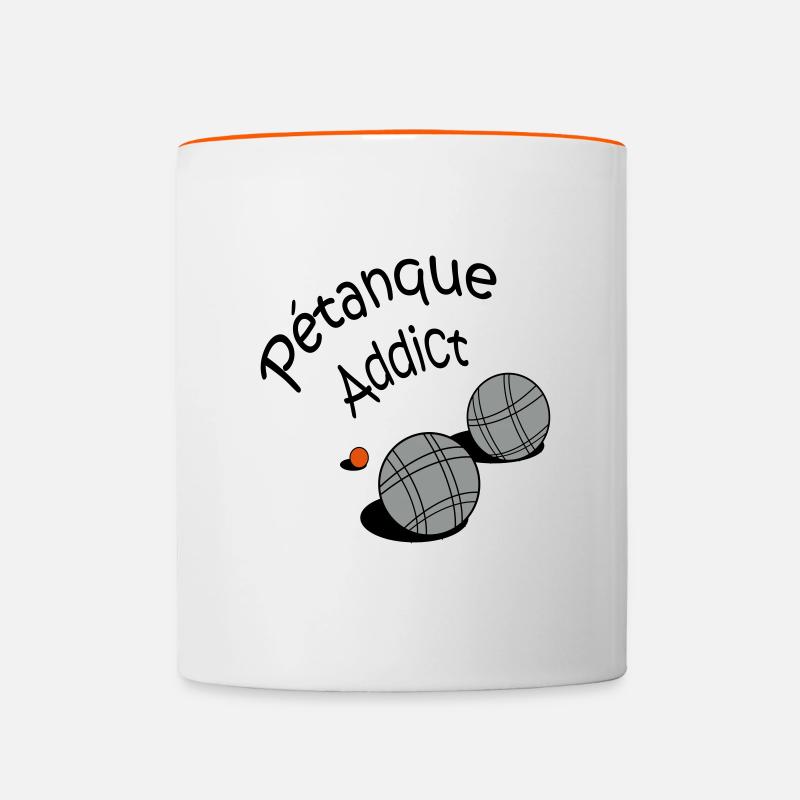 Petanque addict vecto - Contrasting Mug - white/orange