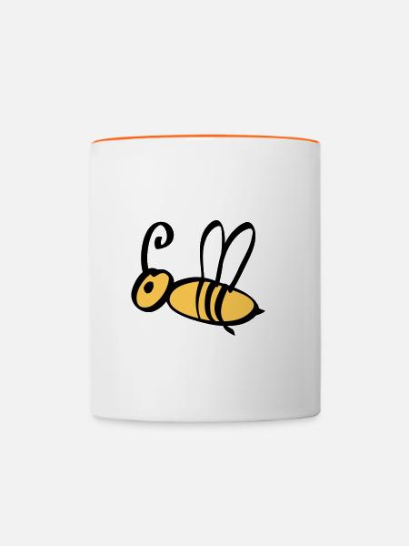 bee / honeybee 2c - Tasse zweifarbig - Weiß/Orange