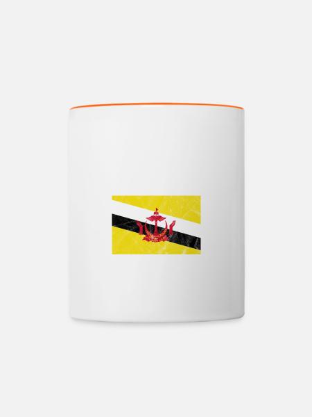 Brunei - Tasse zweifarbig - Weiß/Orange