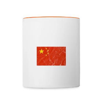 Chine - Mug contrasté - blanc/orange - Devant