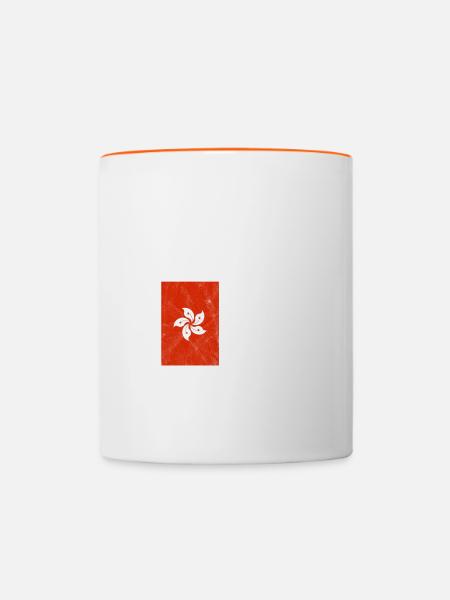 Hongkong - Tasse zweifarbig - Weiß/Orange