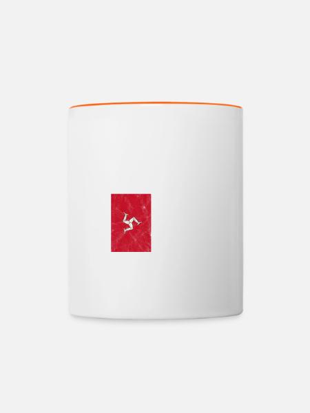 Isle Of Man - Tasse zweifarbig - Weiß/Orange