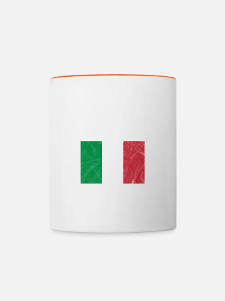 Italien - Tasse zweifarbig - Weiß/Orange