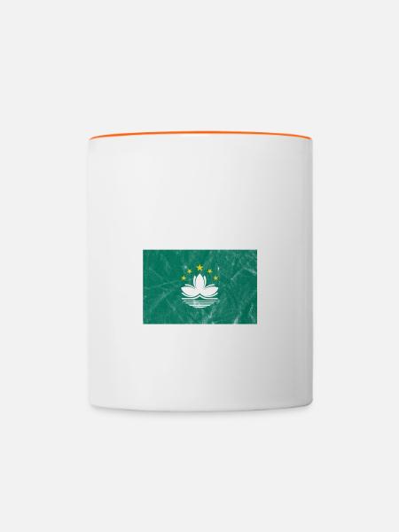 Macau - Tasse zweifarbig - Weiß/Orange