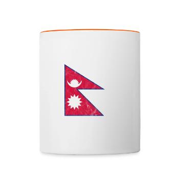 Nepal - Tasse zweifarbig - Weiß/Orange - Vorne