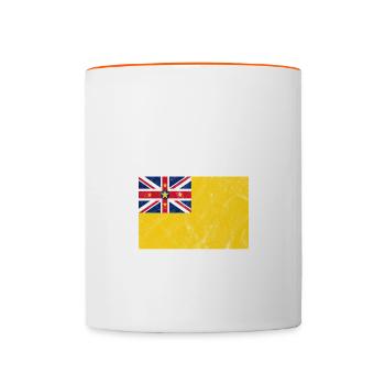 Nioué - Mug contrasté - blanc/orange - Devant