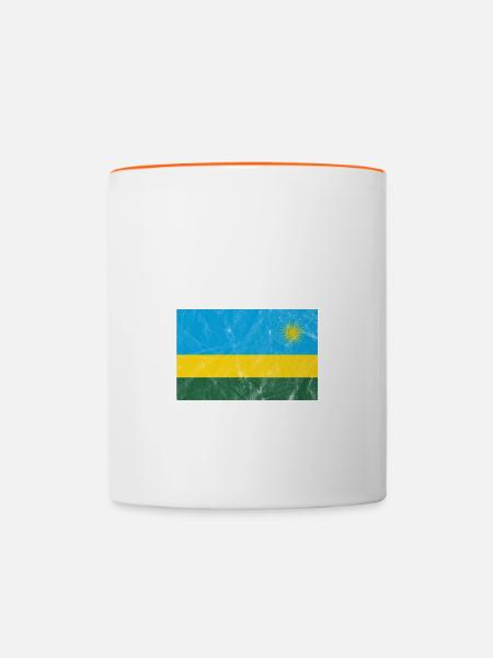 Ruanda - Tasse zweifarbig - Weiß/Orange