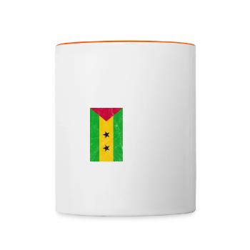 São Tomé und Príncipe - Tasse zweifarbig - Weiß/Orange - Vorne