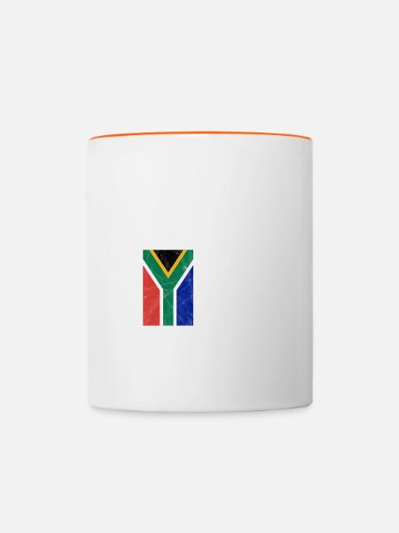 Südafrika - Tasse zweifarbig - Weiß/Orange
