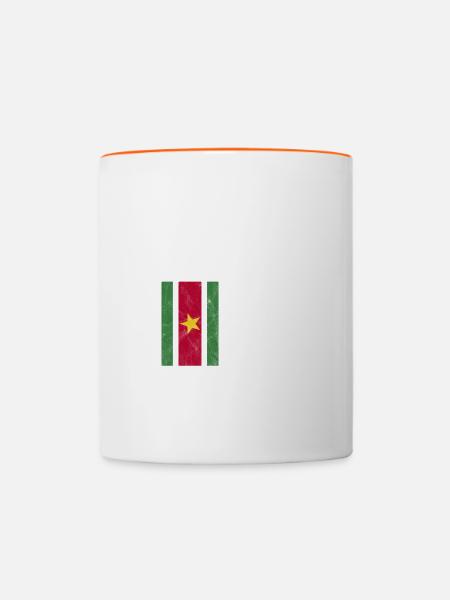 Suriname - Tasse zweifarbig - Weiß/Orange