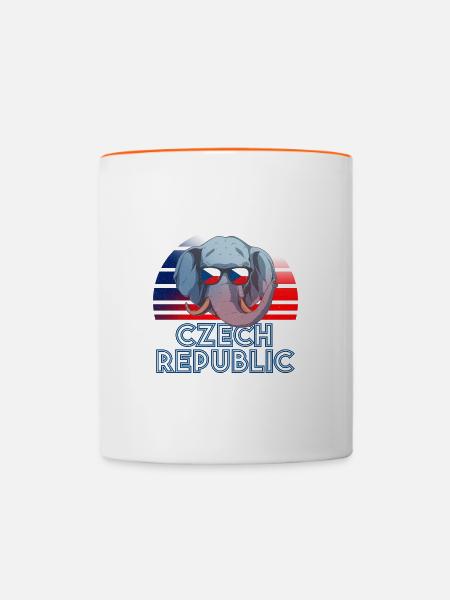 Tschechische Republik - Tasse zweifarbig - Weiß/Orange