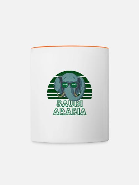 Saudi-Arabien - Tasse zweifarbig - Weiß/Orange