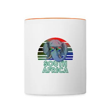 Südafrika - Tasse zweifarbig - Weiß/Orange - Vorne